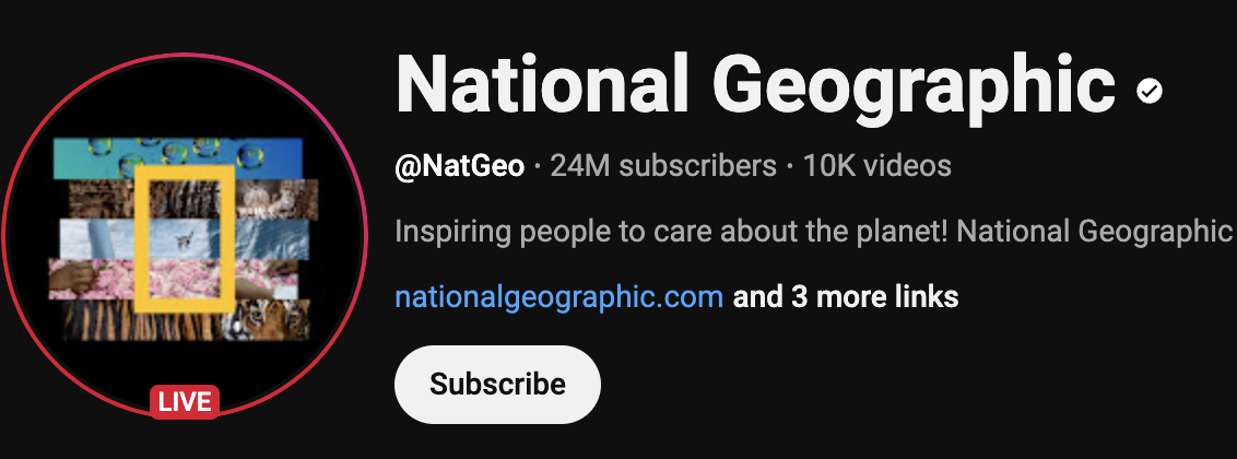 Example of how to add National Geographic on Zentube